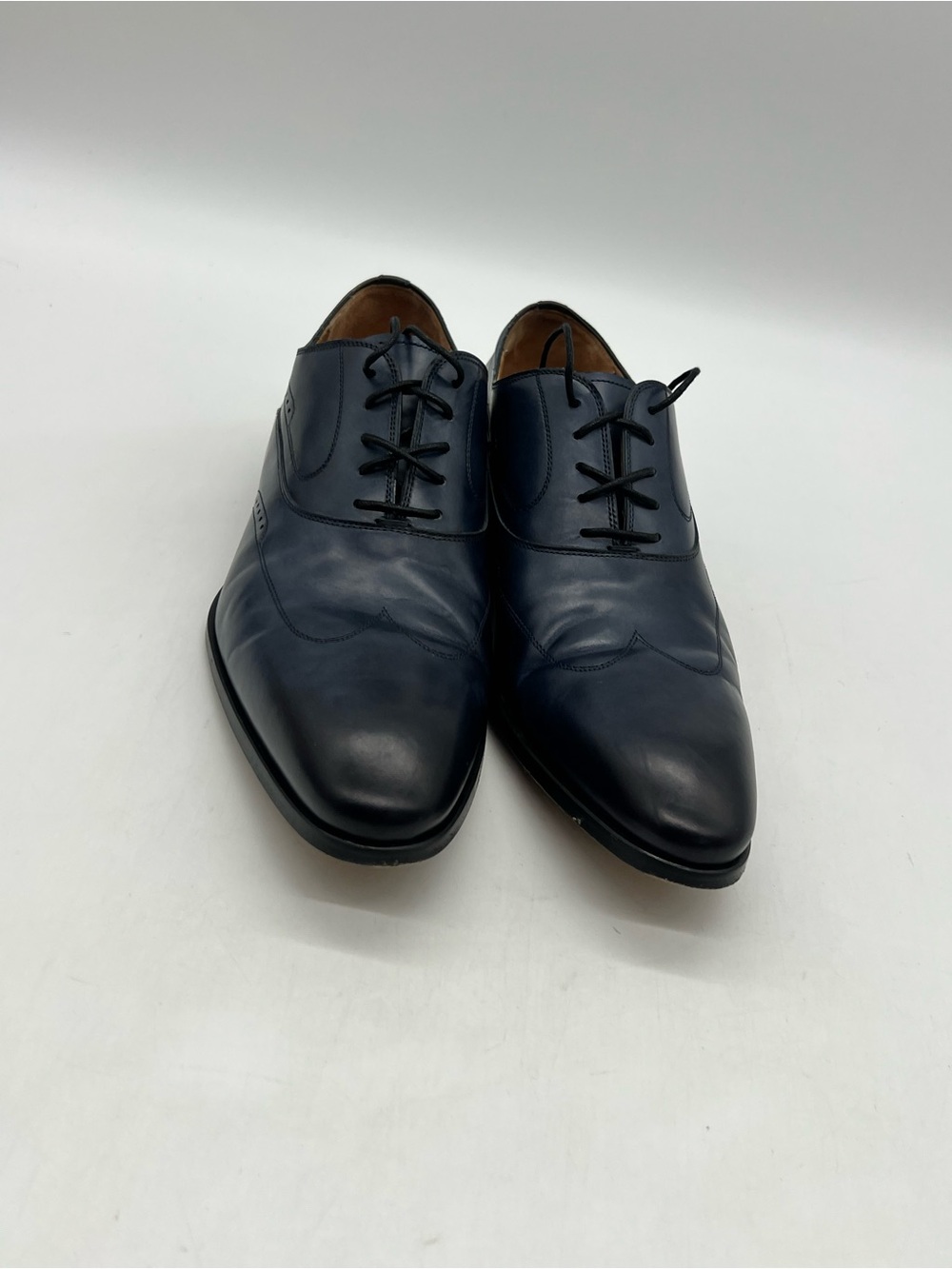 Magnanni 19954 Men’s 8.5M Blue Leather Wingtips Lace Up Oxfords Dress Shoes